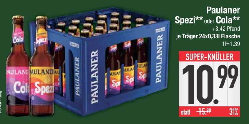 Paulaner Spezi oder Cola