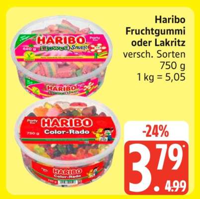 Haribo Fruchtgummi oder Lakritz
