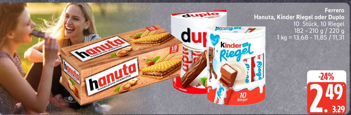 Ferrero Hanuta, Kinder Riegel oder Duplo