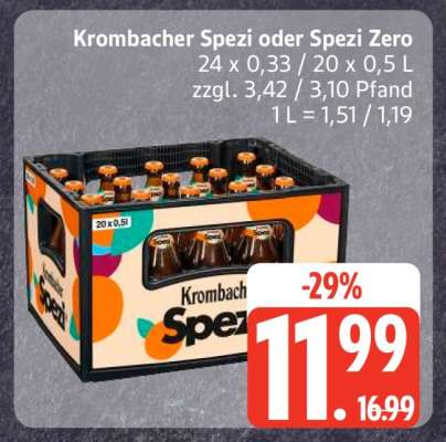 Krombacher Spezi oder Spezi Zero