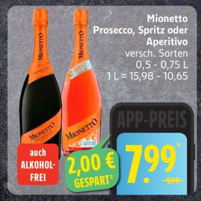Mionetto Prosecco, Spritz oder Aperitivo