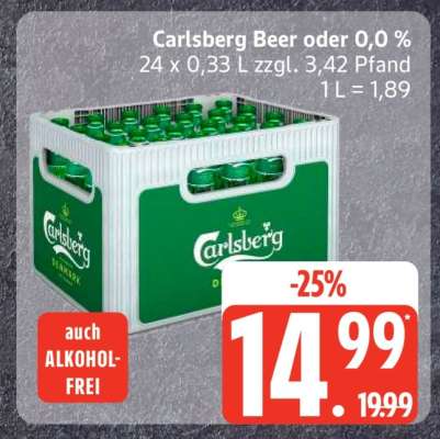 Carlsberg Beer oder 0,0%