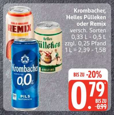 Krombacher, Helles Pülleken oder Remix