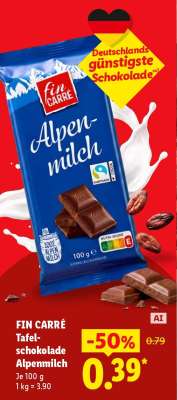 Fin Carré Tafelschokolade Alpenmilch