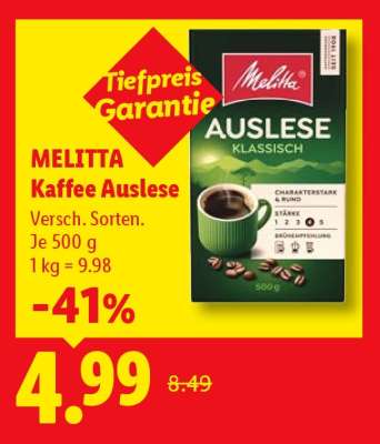 Melitta Kaffee Auslese