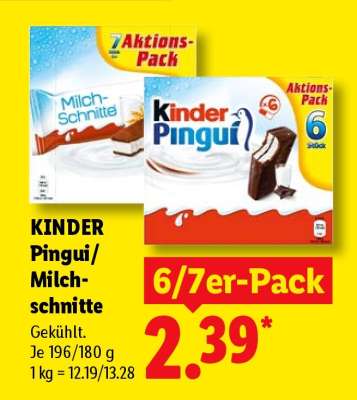 kinder Pingui Milch-Schnitte