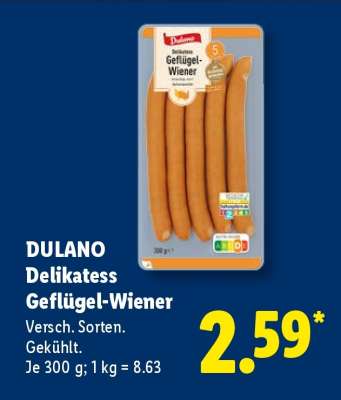 Dulano Delikatess Geflügel-Wiener