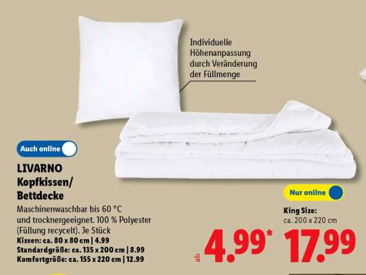 LIVARNO Kopfkissen/Bettdecke