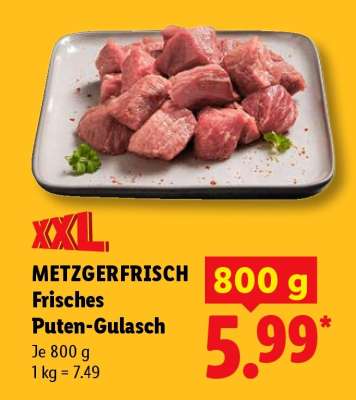 METZGERFRISCH Frisches Puten-Gulasch