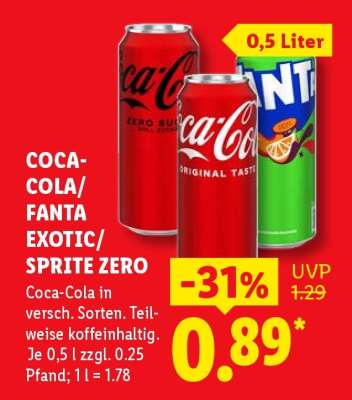 COCA-COLA/FANTA EXOTIC/SPRITE ZERO