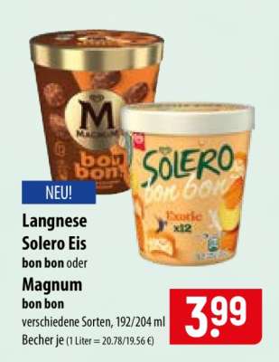 Langnese Solero Eis bon bon oder Magnum bon bon