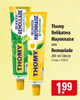 Thomy Delikatess Mayonnaise oder Remoulade
