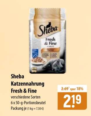 Sheba Katzennahrung Fresh&Fine
