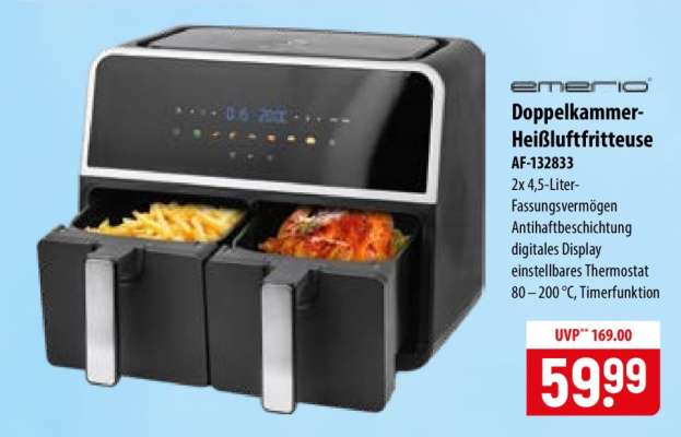 Doppelkammmer Heißluftfritteuse AF-132833