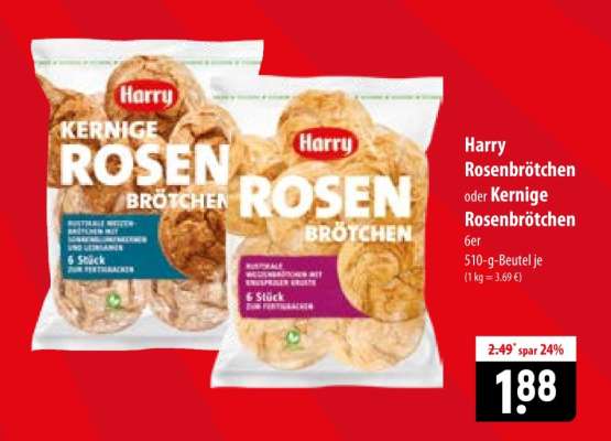 Harry Rosenbrötchen oder Kernige Rosenbrötchen