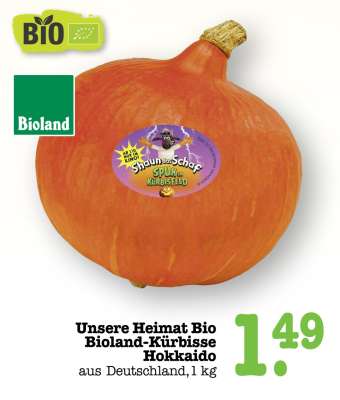Unsere Heimat Bio Bioland-Kürbisse Hokkaido