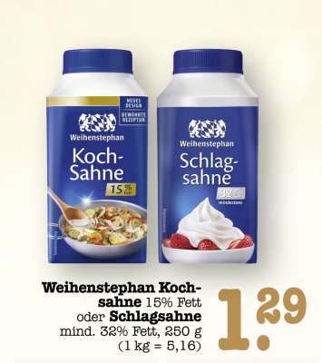 Weihenstephan Kochsahne oder Schlagsahne