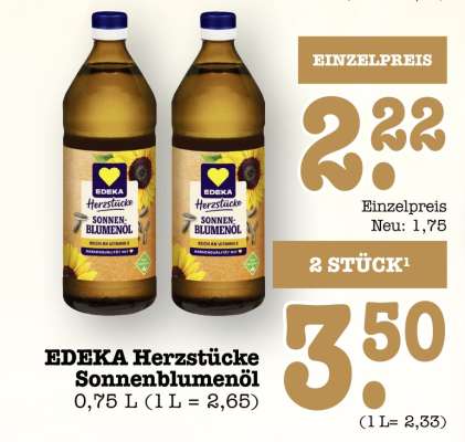 EDEKA Herzstücke Sonnenblumenöl