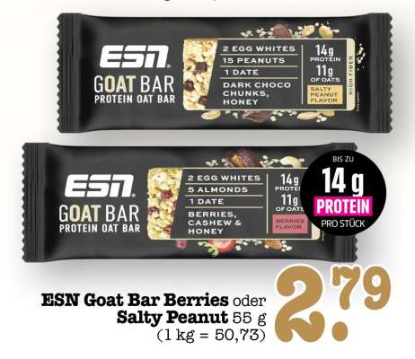 ESN Goat Bar Berries oder Salty Peanut 55 g