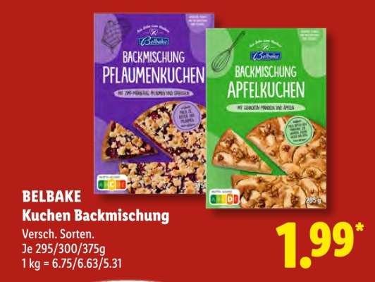 BELBAKE Kuchen Backmischung