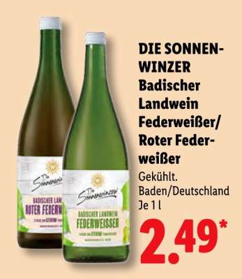 DIE SONNEN-WINZER Badischer Landwein Federweißer/Roter Federweißer