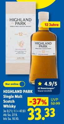 HIGHLAND PARK Single Malt Scotch Whisky