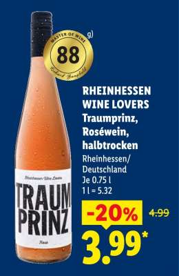 Rheinhessen Wine Lovers Traumprinz, Roséwein, halbtrocken