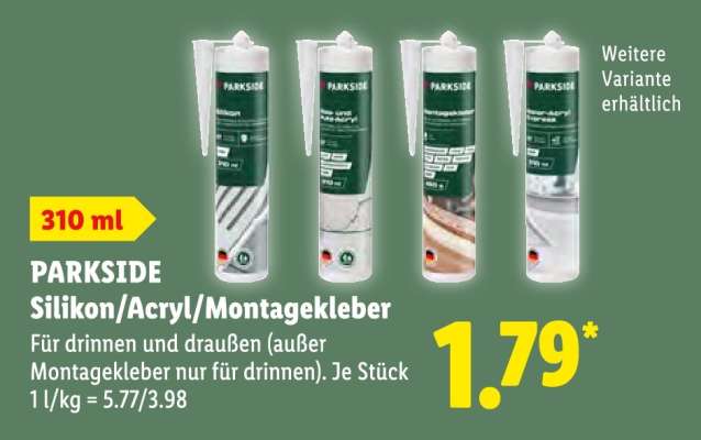 PARKSIDE Silikon/Acryl/Montagekleber