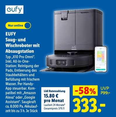 Eufy Saug- und Wischroboter mit Absaugstation