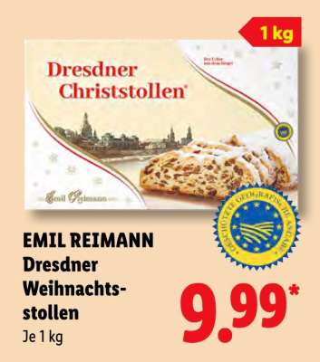EMIL REIMANN Dresdner Weihnachtsstollen