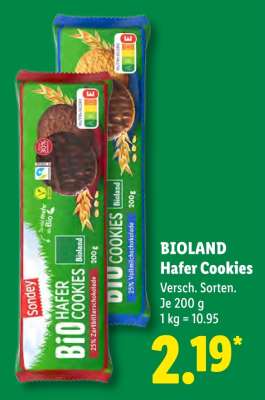 Bioland Hafer Cookies
