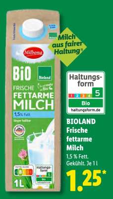 Bioland Frische fettarme Milch