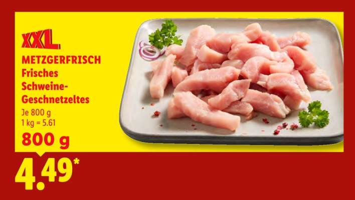 Metzgerfrisch Frisches Schweine-Geschnetzeltes