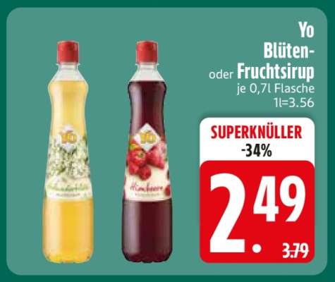 Yo Blüten- oder Fruchtsirup