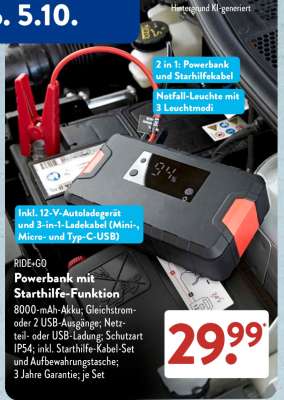 Powerbank mit Starthilfe-Funktion