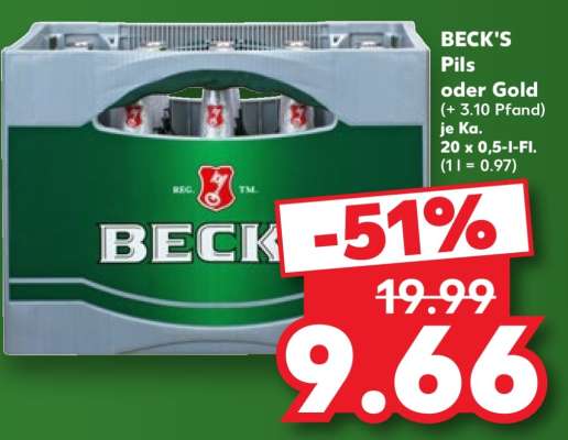 BECK'S Pils oder Gold