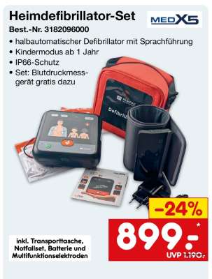 Heimdefibrillator-Set