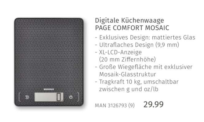 Digitale Küchenwaage PAGE COMFORT MOSAIC