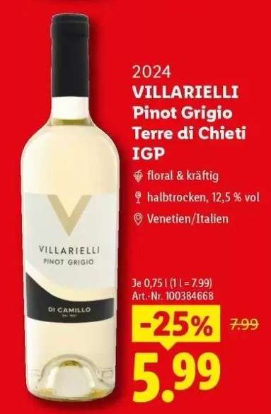 VILLARIELLI Pinot Grigio Terre di Chieti IGP