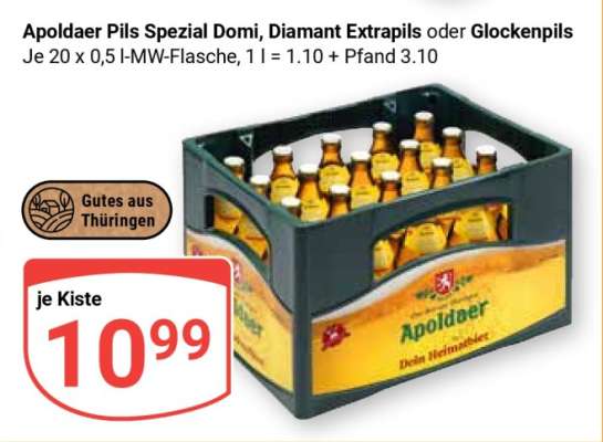 Apoldaer Pils Spezial Domi, Diamant Extrapils oder Glockenpils