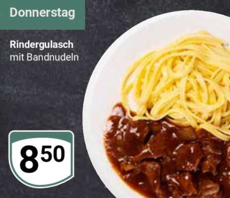 Rindergulasch mit Bandnudeln