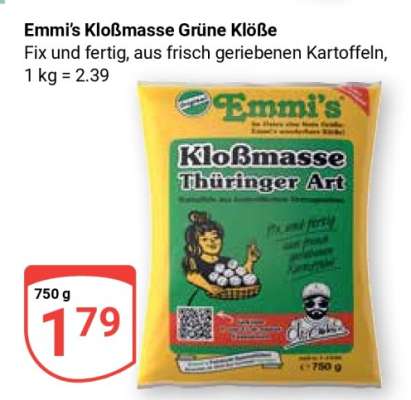 Emmi's Kloßmasse Grüne Klöße
