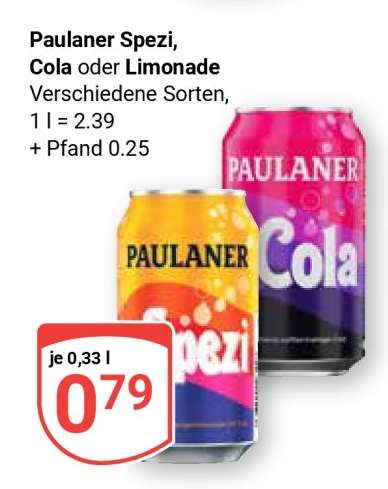 Paulaner Spezi, Cola oder Limonade