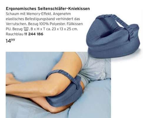 Ergonomisches Seitenschläfer-Kniekissen