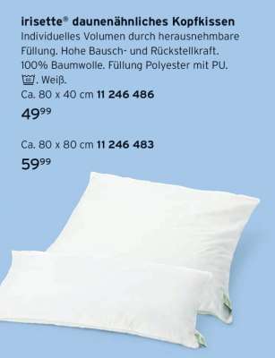 irisette® daunennahliches Kopfkissen