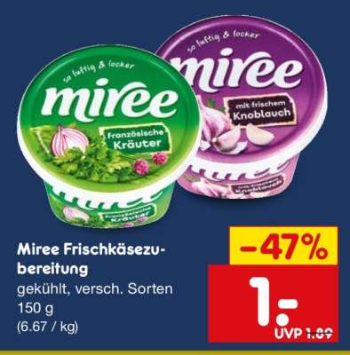 MIRÉE Frischkäsezubereitung