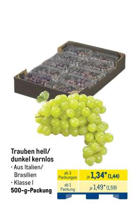 Trauben hell/dunkel kernlos
