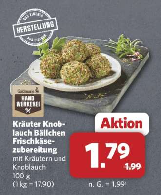 Kräuter Knoblauch Bällchen Frischkäsezubereitung