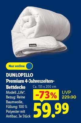DUNLOPILLO Premium 4-Jahreszeiten-Bettdecke