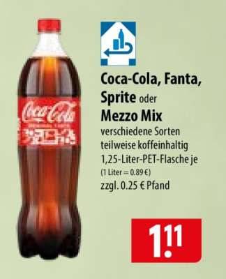 Coca-Cola, Fanta, Sprite oder Mezzo Mix